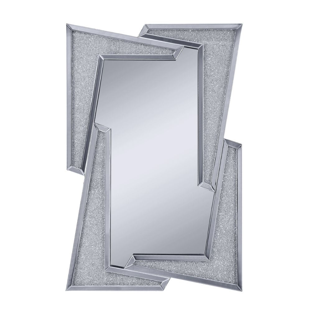 ACME Noralie Mirrored & Faux Diamonds Accent Mirror Model 97571