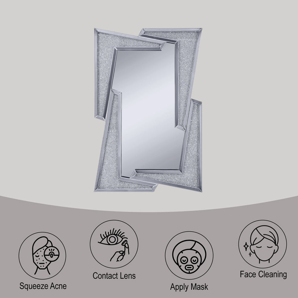 ACME Noralie Mirrored & Faux Diamonds Accent Mirror Model 97571