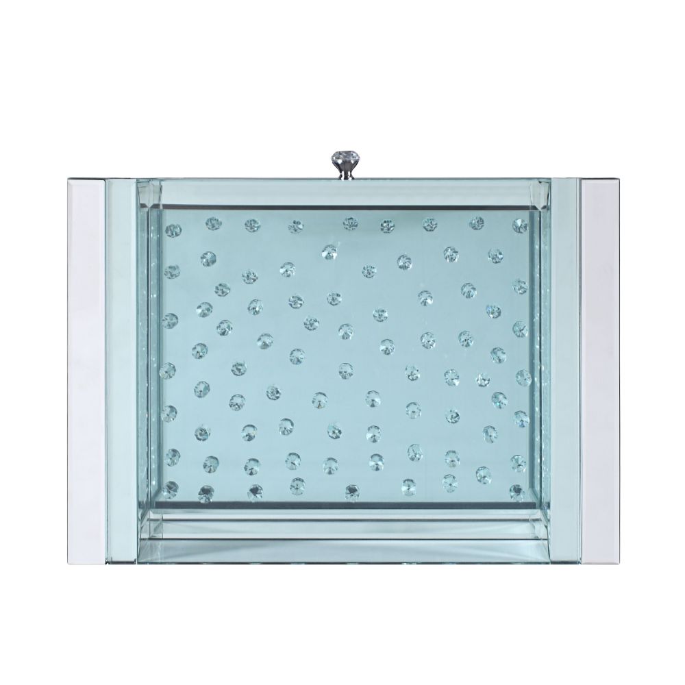ACME Nysa Mirrored & Faux Crystals Accent Table Model 97575