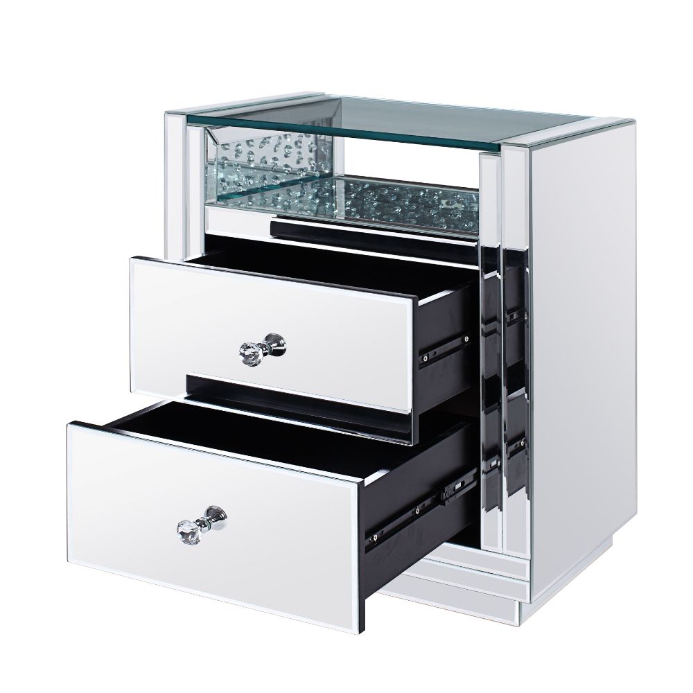 ACME Nysa Mirrored & Faux Crystals Accent Table Model 97575