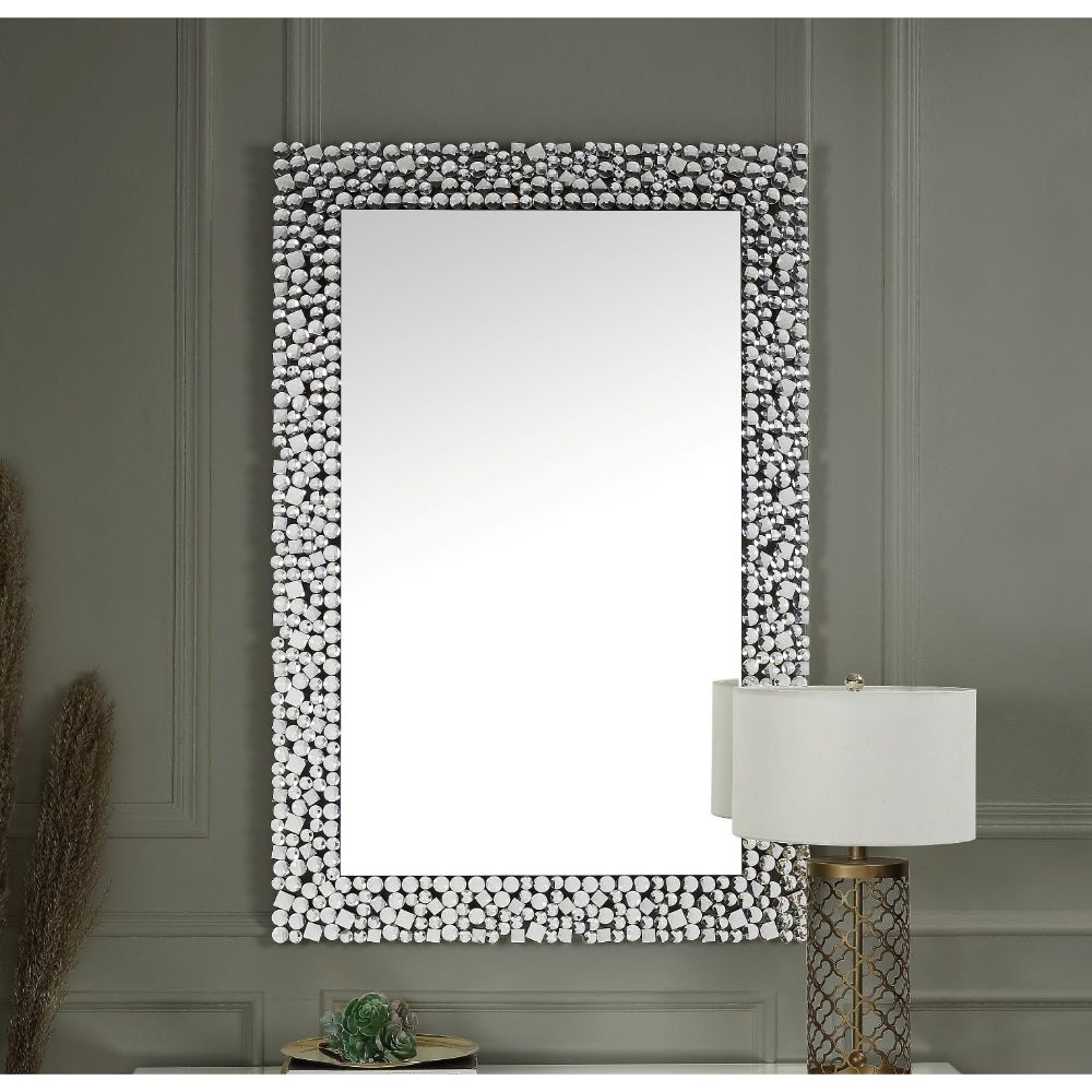 ACME Kachina Mirrored & Faux Gems Accent Mirror Model 97586