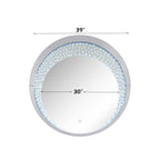 ACME Nysa Mirrored & Faux Crystals Accent Mirror with LED Model 97590