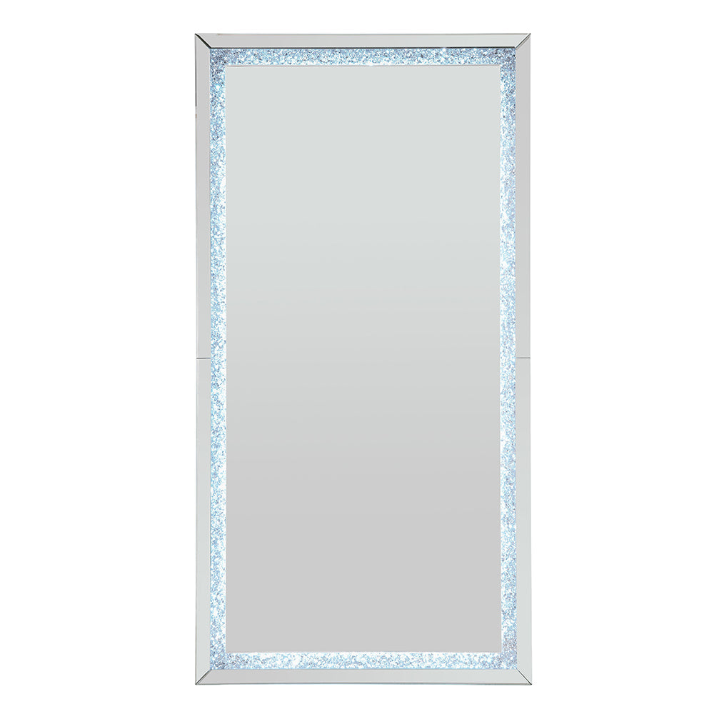 ACME Noralie LED Mirrored & Faux Diamonds Floor Mirror Model 97600