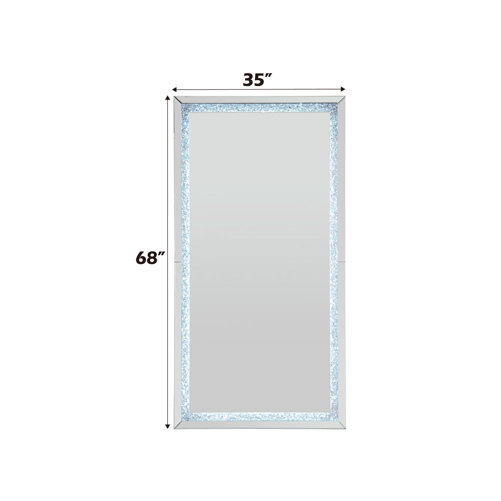 ACME Noralie LED Mirrored & Faux Diamonds Floor Mirror Model 97600