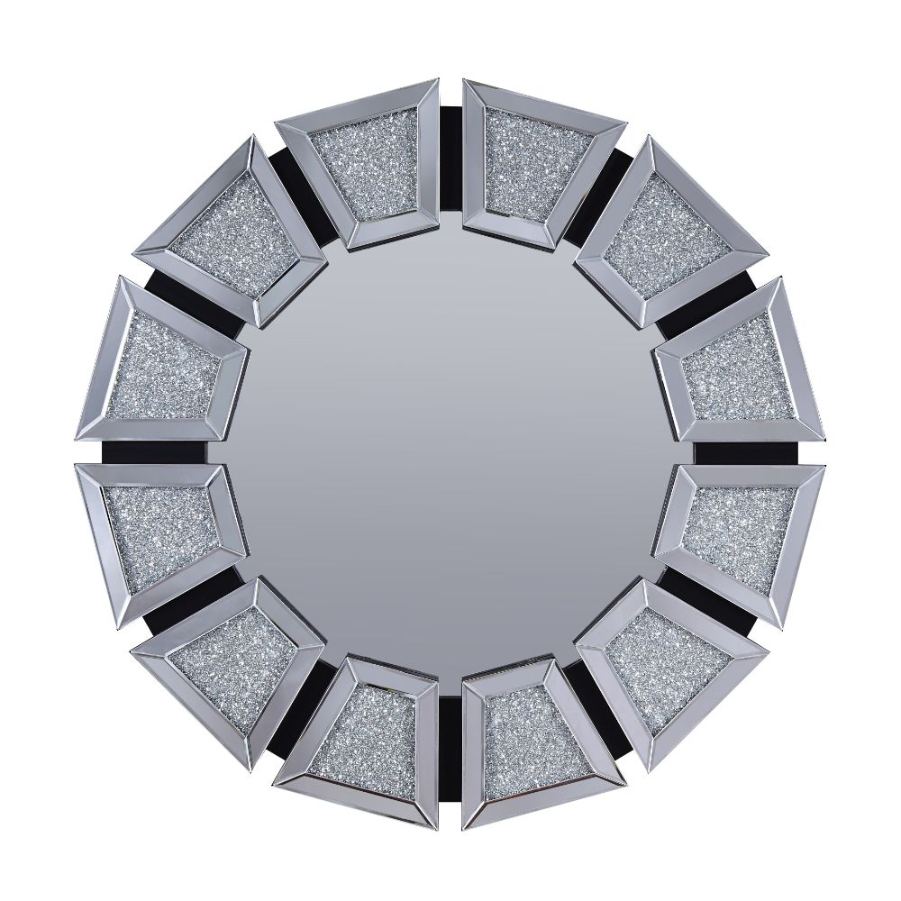 ACME Noralie Mirrored & Faux Diamonds Accent Mirror Model 97610