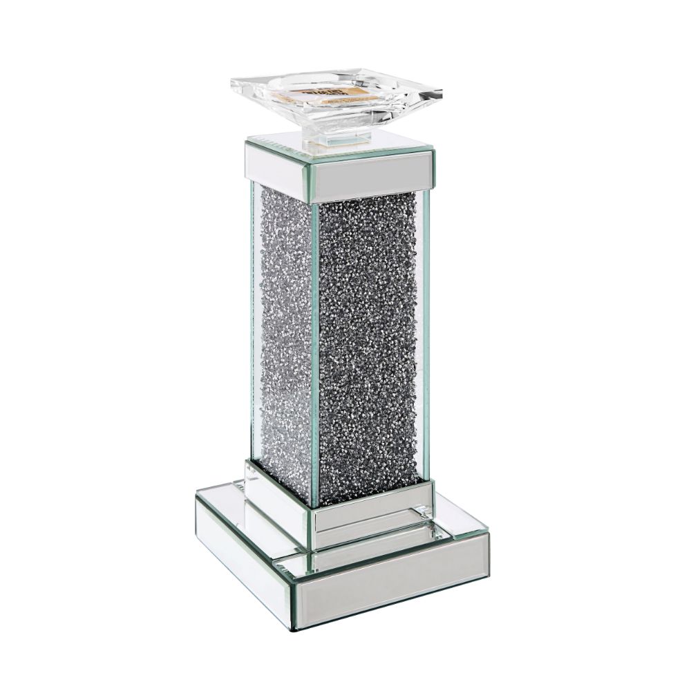 ACME Noralie Mirrored & Faux Diamonds Candle Holder (Set-2) Model 97615