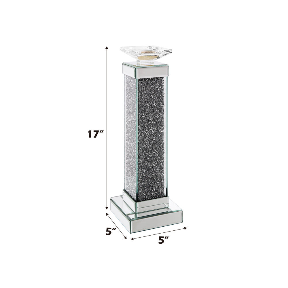 ACME Noralie Mirrored & Faux Diamonds Candle Holder (Set-2) Model 97616