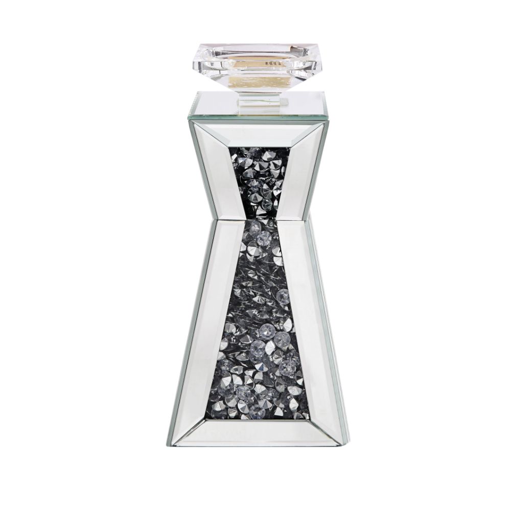 ACME Noralie Mirrored & Faux Diamonds Candle Holder (Set-2) Model 97617
