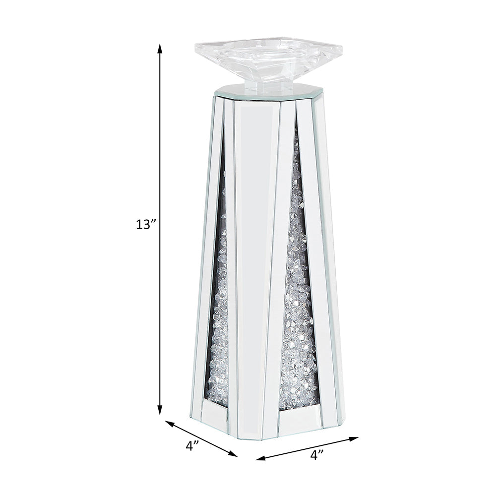 ACME Noralie Mirrored & Faux Diamonds Candle Holder (Set-2) Model 97623