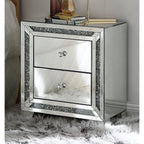 ACME Noralie Mirrored & Faux Diamonds Accent Table Model 97647