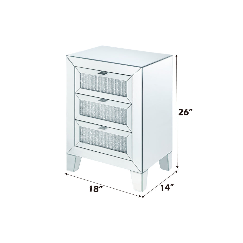 ACME Noralie Mirrored & Faux Diamonds Accent Table Model 97650