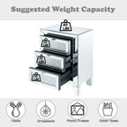 ACME Noralie Mirrored & Faux Diamonds Accent Table Model 97650