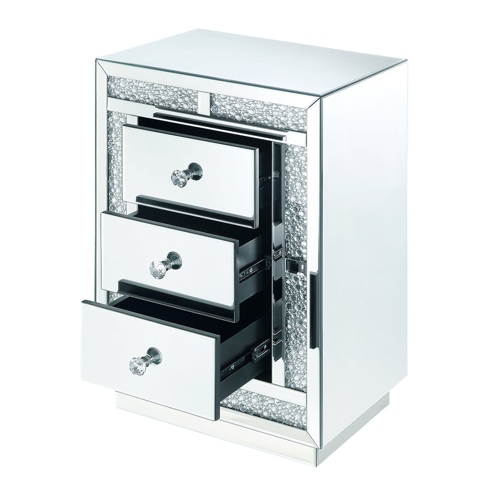 ACME Mallika Mirrored & Faux Crystals Accent Table Model 97653