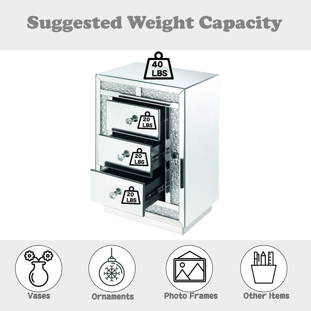 ACME Mallika Mirrored & Faux Crystals Accent Table Model 97653