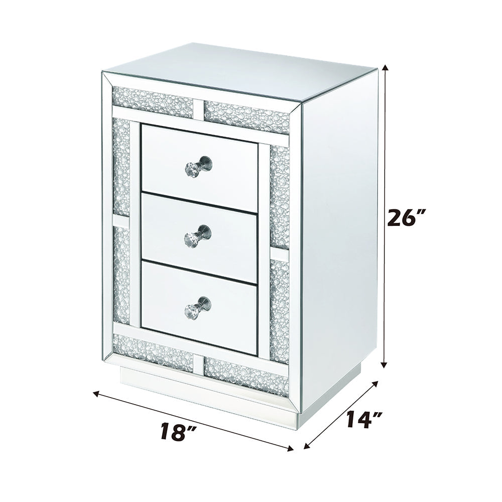 ACME Mallika Mirrored & Faux Crystals Accent Table Model 97653