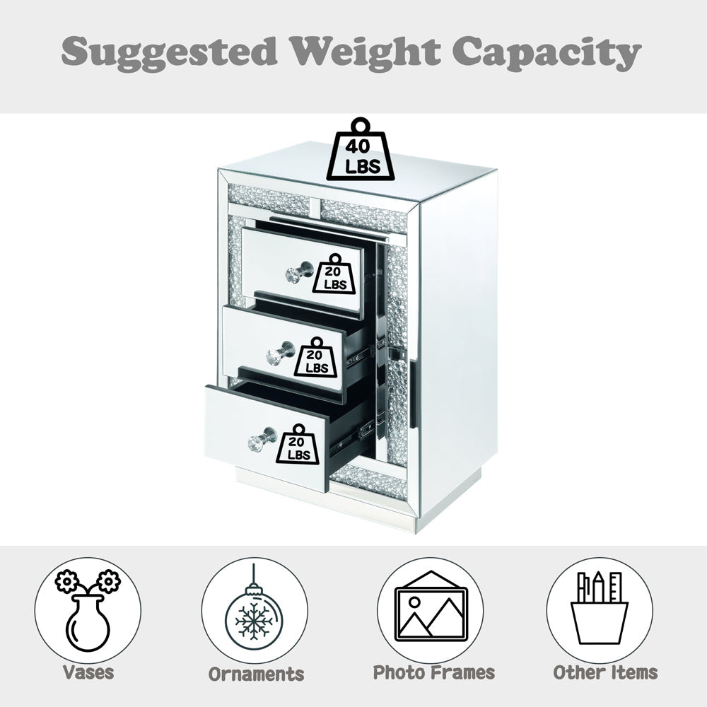 ACME Mallika Mirrored & Faux Crystals Accent Table Model 97653