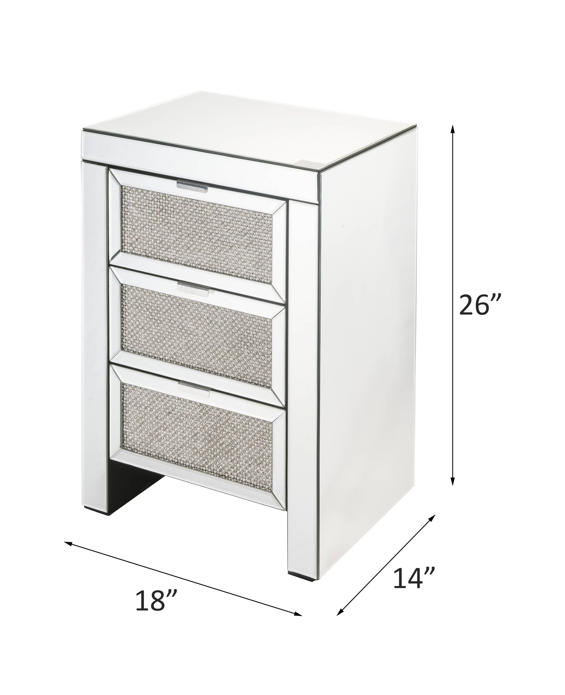 ACME Noralie Mirrored & Faux Diamonds Accent Table Model 97661