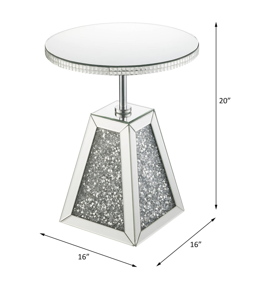 ACME Noralie Mirrored & Faux Diamonds Accent Table Model 97702