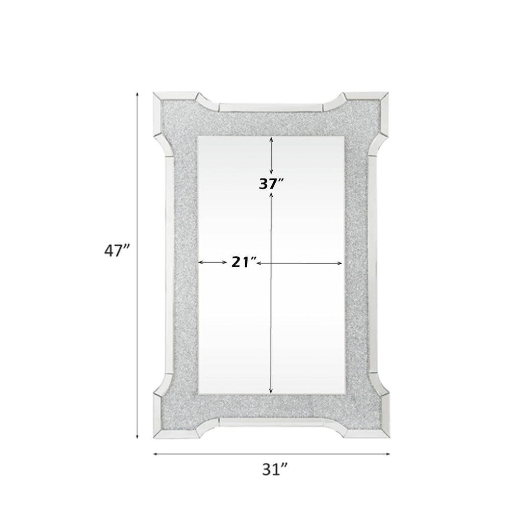 ACME Noralie Mirrored & Faux Diamonds Accent Mirror Model 97705