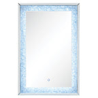 ACME Noralie Mirrored & Faux Diamonds Accent Mirror with LED Model 97706
