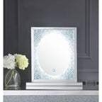 ACME Noralie Mirrored & Faux Diamonds Accent Mirror with LED Model 97707