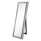 ACME Noralie Mirrored & Faux Diamonds Floor Mirror with LED Model 97713