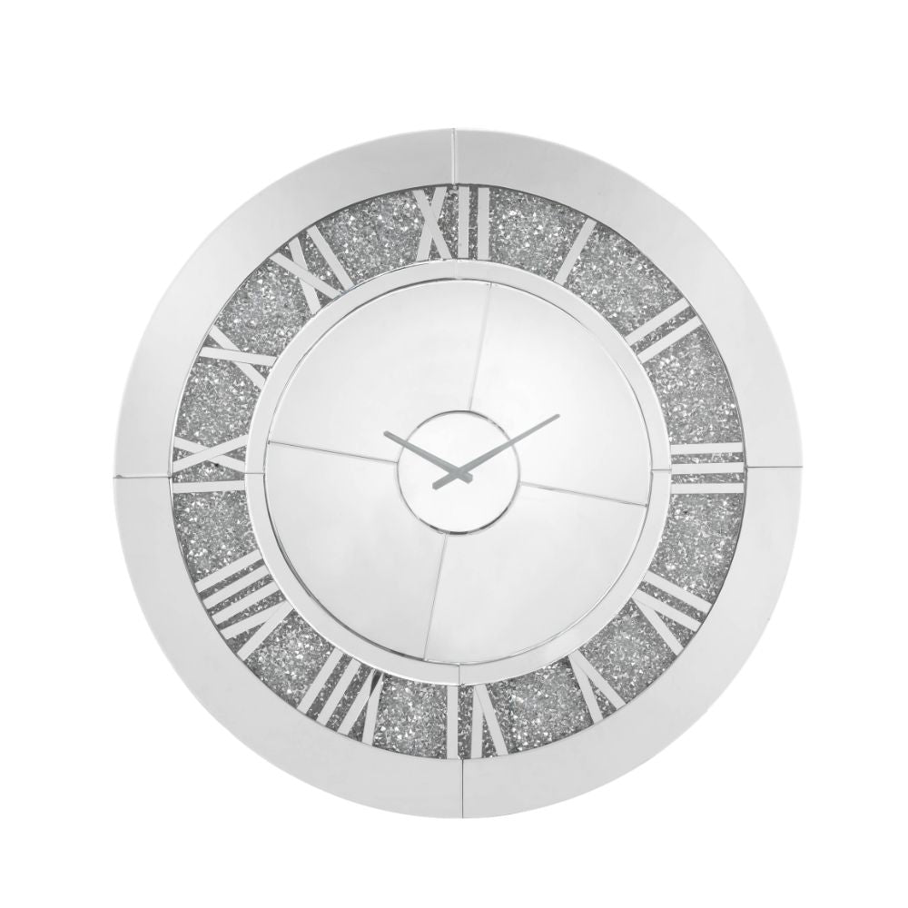 ACME Noralie Mirrored & Faux Diamonds Wall Clock Model 97723