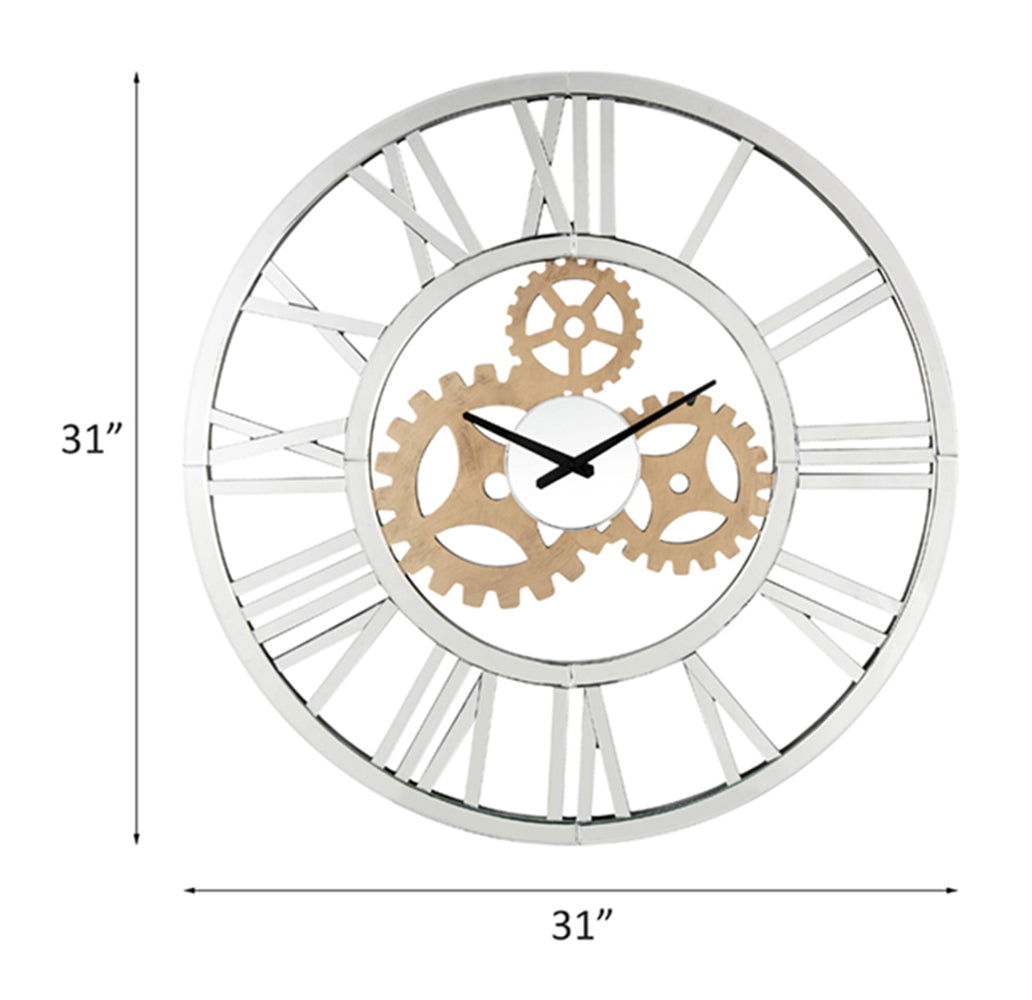 ACME Dominic Mirrored Wall Clock Model 97725