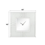 ACME Noralie Mirrored & Faux Diamonds Wall Clock with LED Model 97730