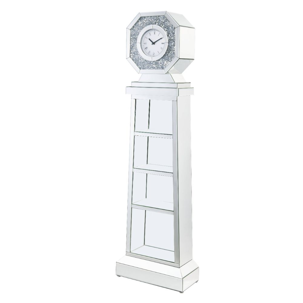 ACME Noralie Mirrored & Faux Diamonds Grandfather Clock Model 97736