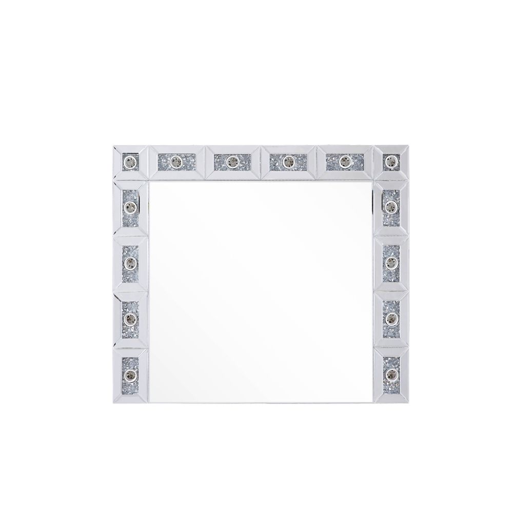 ACME Noralie Mirrored & Faux Diamonds Accent Mirror Model 97746