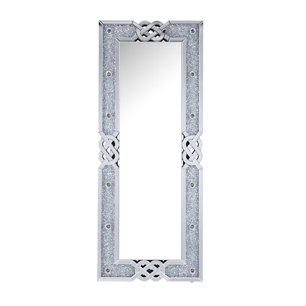 ACME Noralie Mirrored & Faux Diamonds Floor Mirror Model 97758