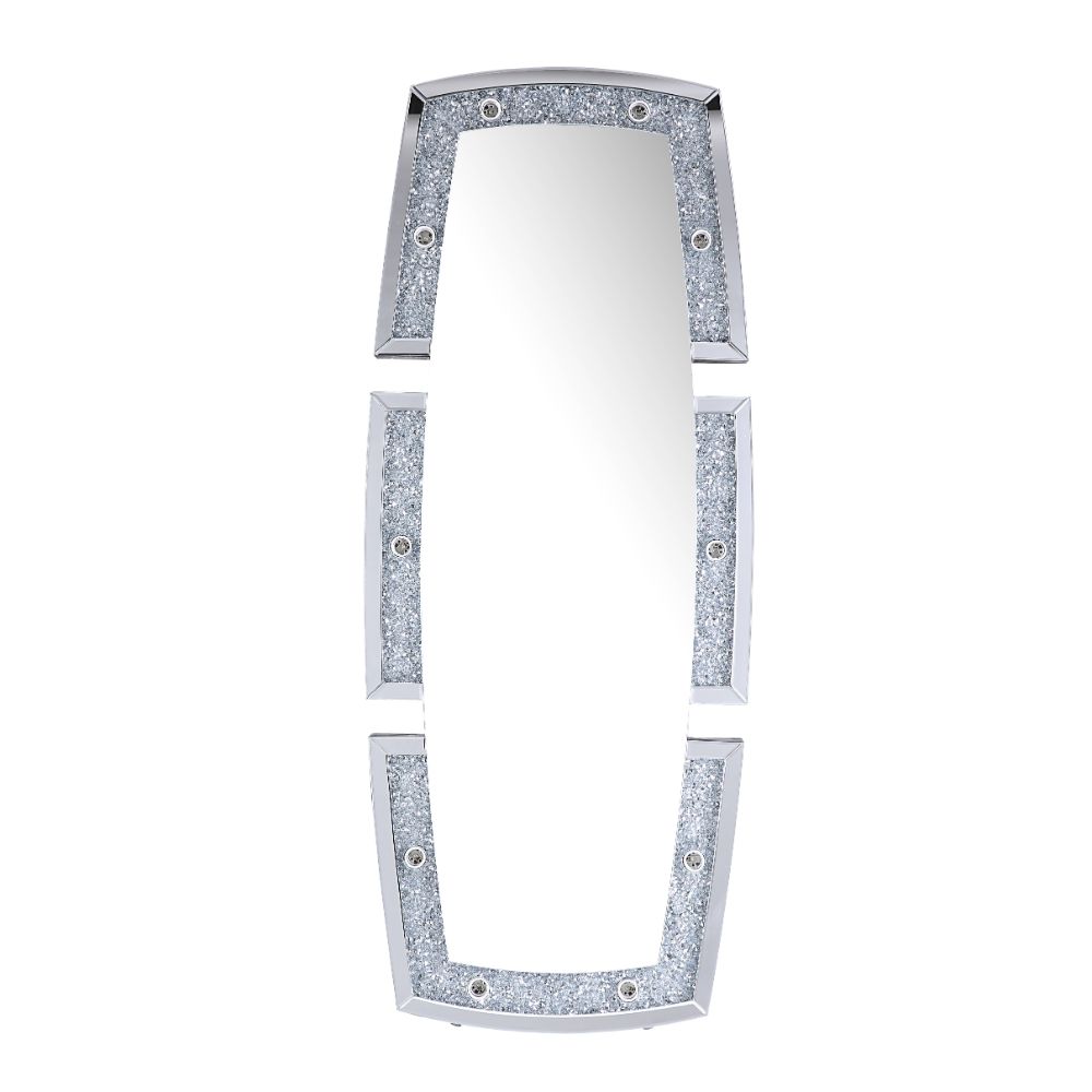 ACME Noralie Mirrored & Faux Diamonds Floor Mirror Model 97759