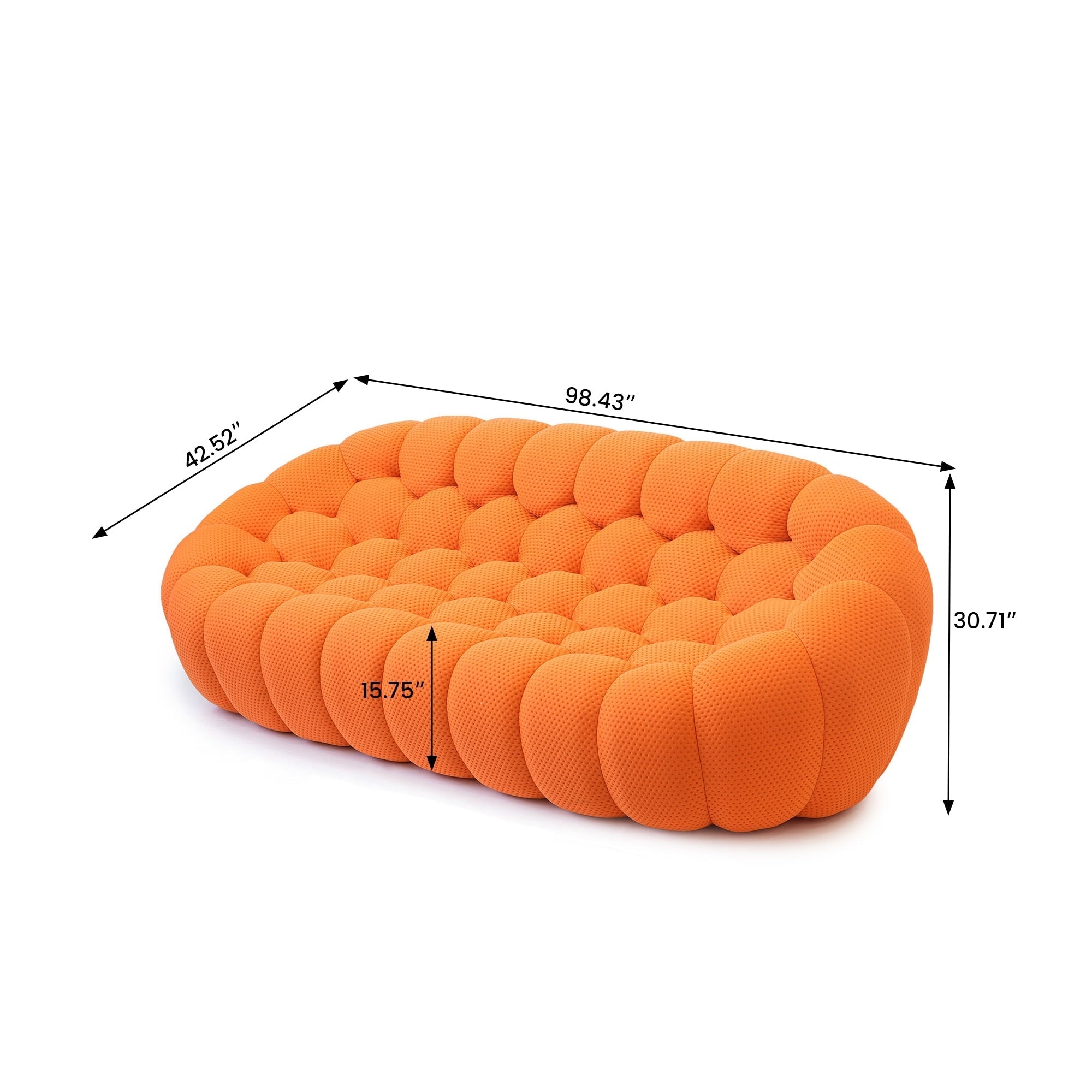 Canapé bulle moderne 3D en forme de nid d'abeille de 250 cm (98,43 pouces)