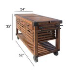 ACME Kaif Distressed Chestnut Kitchen Cart Model 98184