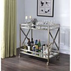 ACME Kristensen Antique Gold & Mirror Serving Cart Model 98352