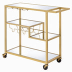 ACME Adamsen Champagne & Mirror Serving Cart Model 98354