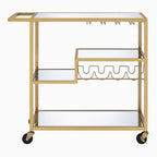 ACME Adamsen Champagne & Mirror Serving Cart Model 98354
