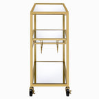 ACME Adamsen Champagne & Mirror Serving Cart Model 98354