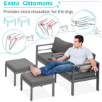 Ensemble de mobilier de patio en aluminium AECOJOY 7 pièces, ensemble de conversation d'extérieur