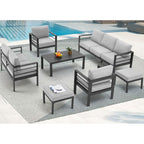 Ensemble de mobilier de patio en aluminium AECOJOY 7 pièces, ensemble de conversation d'extérieur