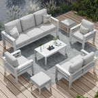 Ensemble de mobilier de patio en aluminium AECOJOY 7 pièces, ensemble de conversation d'extérieur