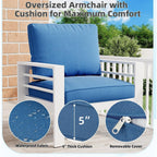 Ensemble de mobilier de patio en aluminium AECOJOY 7 pièces, ensemble de conversation d'extérieur