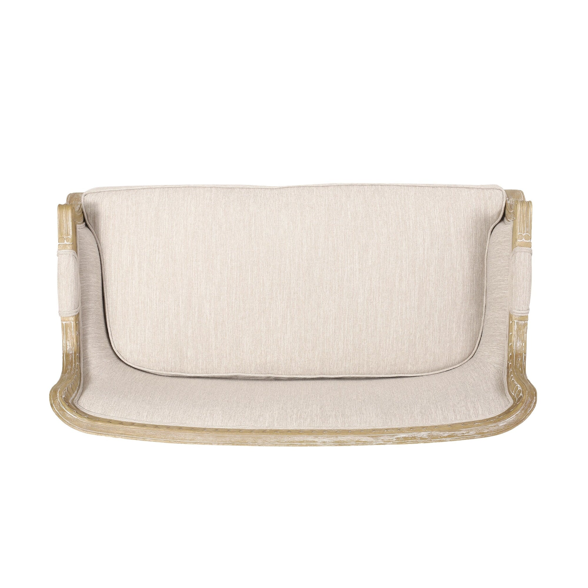 Canapé deux places en bois beige-brun avec structure en bois d'hévéa