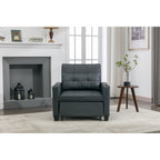 Canapé-lit convertible en similicuir noir avec ports USB