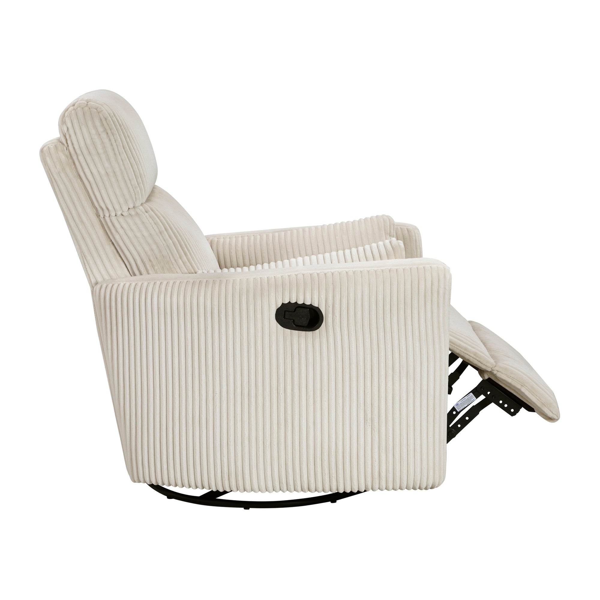 Fauteuil inclinable manuel pivotant en velours côtelé Braidy
