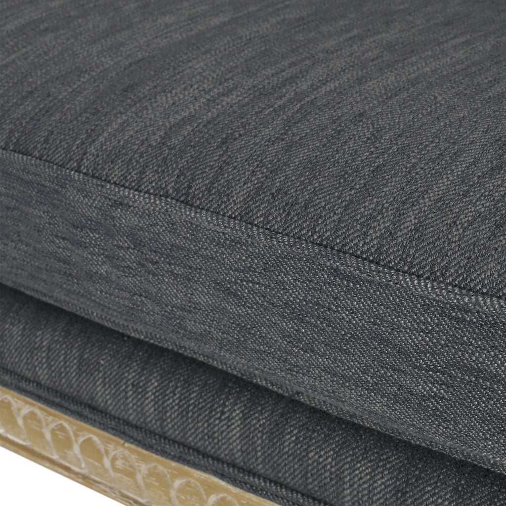 Canapé deux places en bois anthracite avec structure en bois d'hévéa