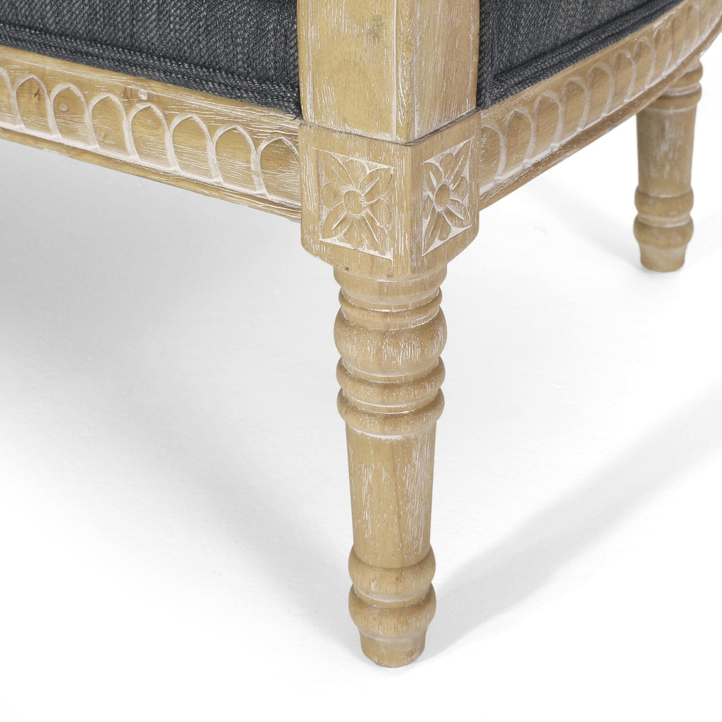 Canapé deux places en bois anthracite avec structure en bois d'hévéa