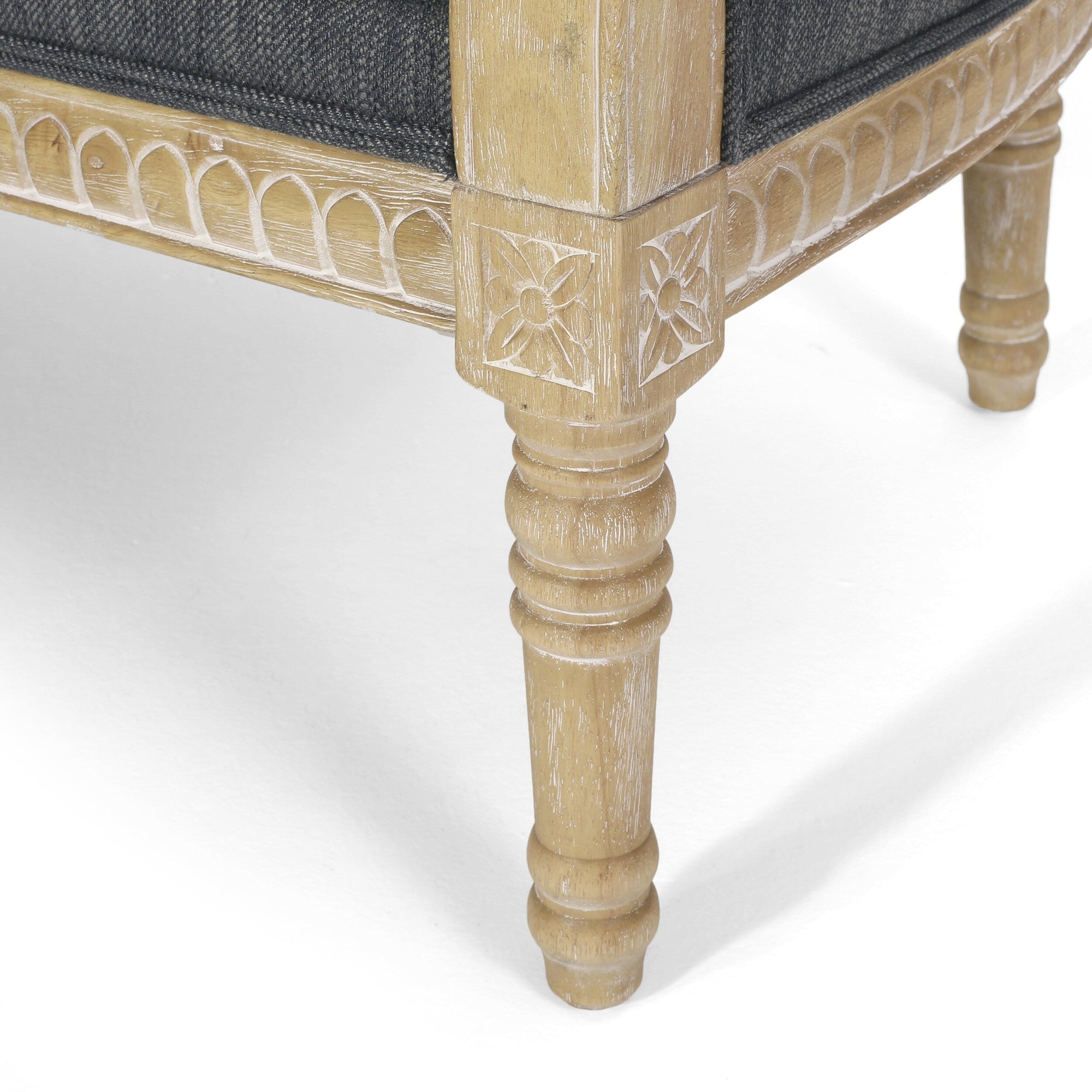 Canapé deux places en bois anthracite avec structure en bois d'hévéa