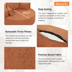 Fauteuil lounge rond en chenille, avec accoudoirs et base pivotante à 360° et 3 coussins amovibles